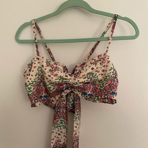 Silky floral bra top.